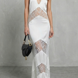 Velarisse – Lace panel allure – Halterneck maxi dress