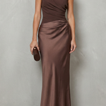 Velmoura – Asymmetric satin drape – Evening gown