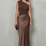 Velmoura – Asymmetric satin drape – Evening gown