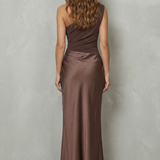 Velmoura – Asymmetric satin drape – Evening gown