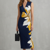 Veloura – Bold floral contrast – Midi dress
