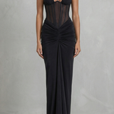 Verity – Sculpted allure – Women’s Halter Neck Corset Maxi Dress