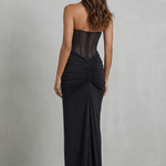 Verity – Sculpted allure – Women’s Halter Neck Corset Maxi Dress