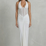 Verity – Sculpted allure – Women’s Halter Neck Corset Maxi Dress