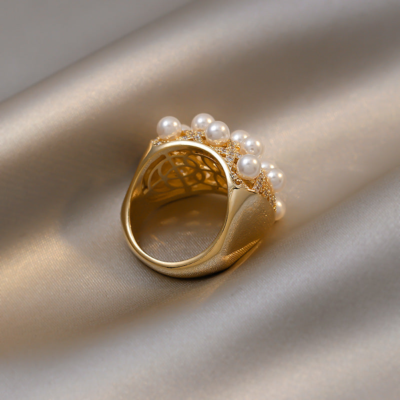 ANILLO VINTAGE RACIMO BOMBÉ PERLA