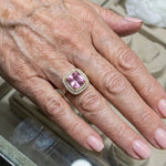 ANILLO COJÍN ROSA ZAFIRO ORO
