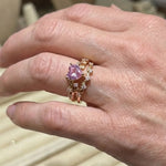 CONJUNTO CORAZÓN DE PÉTALO JARDIN ANILLO