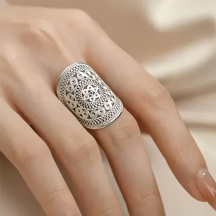 ANILLO VINTAGE COCTAIL PLATA