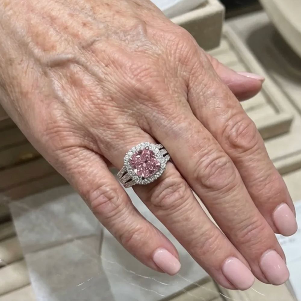 ANILLO ROSA EMPOLVADA IMPÉRATRICE HALO