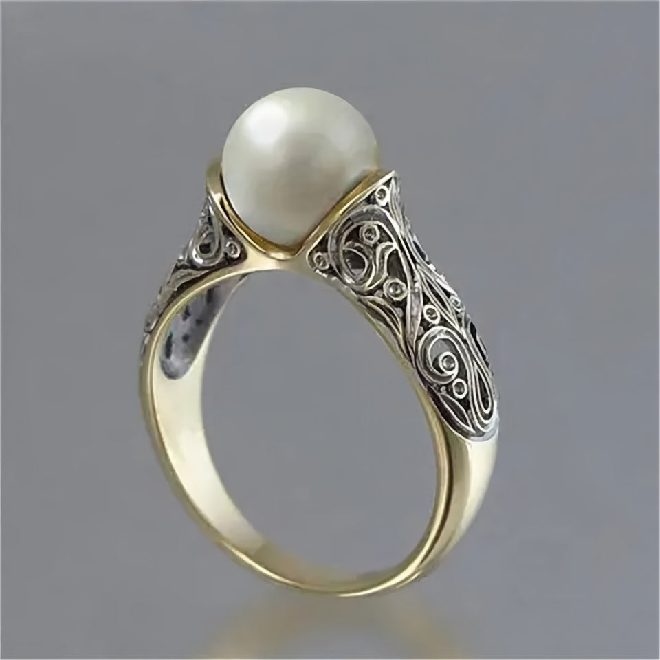 ANILLO VINTAGE DORADO PERLA