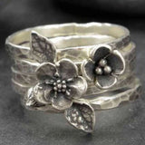 ANILLO VINTAGE FLOR PLATA RANG