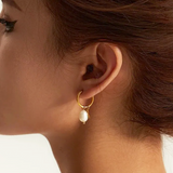 PENDIENTES SILKE EAU DOUCE PERLA ESTRELLA ORO