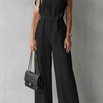 Virelle – Ruffle sleeve belted – Wide-leg jumpsuit