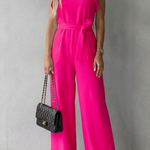 Virelle – Ruffle sleeve belted – Wide-leg jumpsuit