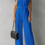 Virelle – Ruffle sleeve belted – Wide-leg jumpsuit