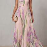 Vivienna – Watercolor floral – Pleated maxi dress