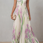 Vivienna – Watercolor floral – Pleated maxi dress