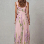 Vivienna – Watercolor floral – Pleated maxi dress
