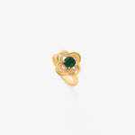 ANILLO TRÈFLE HALO ESMERALDA ROTATIF | ORO