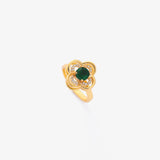 ANILLO TRÈFLE HALO ESMERALDA ROTATIF | ORO