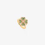 ANILLO ESMERALDA TRÈFLE ROTATIF | ORO