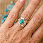 ANILLO LARGE GOTA TURQUESA STERLING PLATA