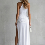 Winona – Sleek sophistication – Women’s High-Neck Sleeveless High-Slit Maxi Dress