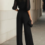 CONJUNTO DE TRES PIEZAS CON TOP SHEER Y PANTALÓN - VALERINA MARBELLA