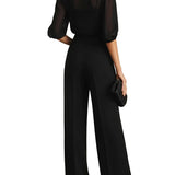 CONJUNTO DE TRES PIEZAS CON TOP TRANSPARENTE Y PANTALÓN