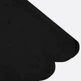 Black Irregular Craftsmanship Classic Square Neck Short Sleeve A-Line Midi Dress