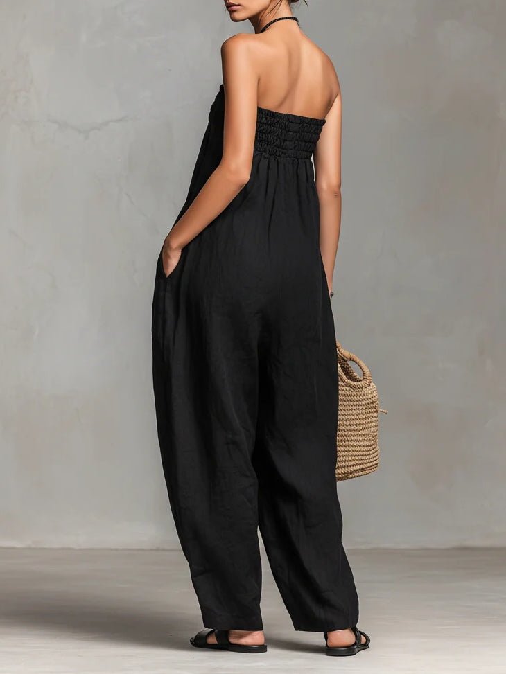 MONO NEGRO MINIMALISTA SIN TIRANTES Y DE CORTE AMPLIO - VALERINA MARBELLA