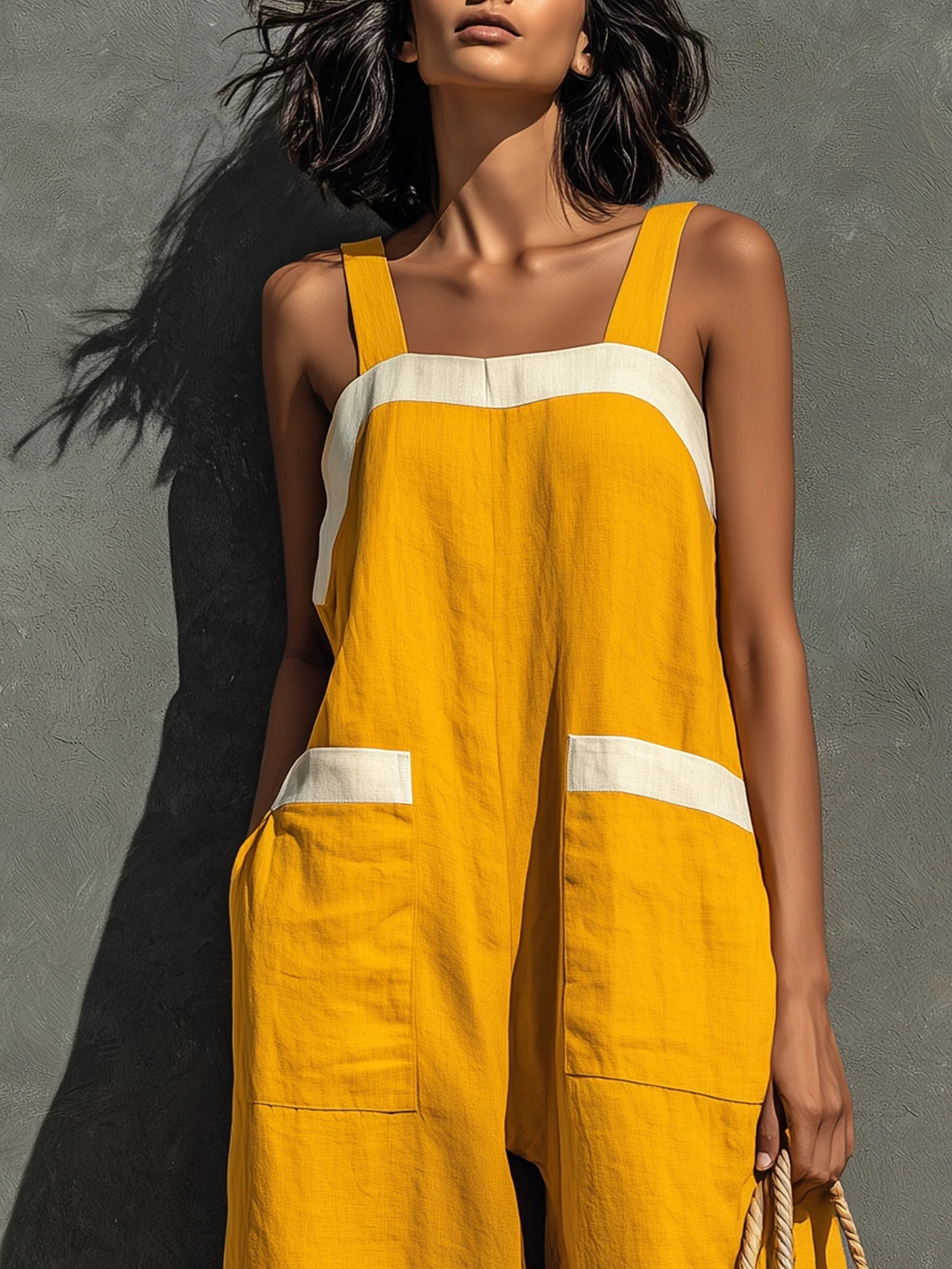 MONO DE PIERNA ANCHA CON CUELLO CUADRADO - VALERINA MARBELLA