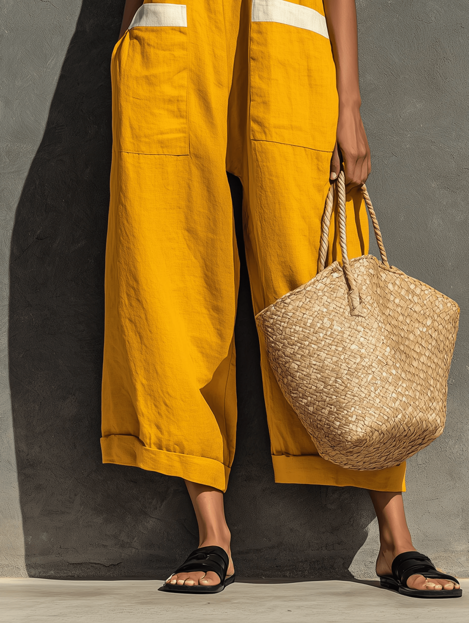 MONO DE PIERNA ANCHA CON CUELLO CUADRADO - VALERINA MARBELLA