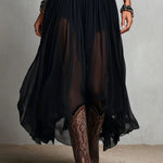 Black Sleeveless Tank Top With Tulle Skirt Maxi Dress(with belt)