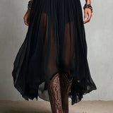 Black Sleeveless Tank Top With Tulle Skirt Maxi Dress(with belt)