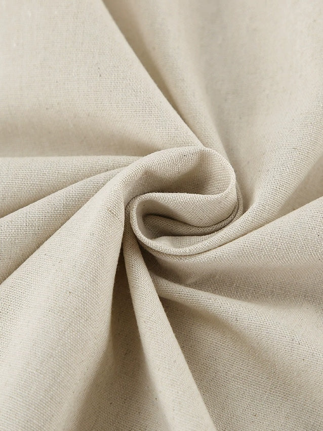 Vestido longo de linho sem alças e corte em A