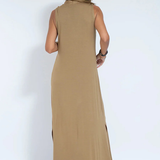 Solid Color Sleeveless Maxi Dress