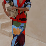 CHAQUETA DE PUNTO CON PATRÓN GEOMÉTRICO ABSTRACTO