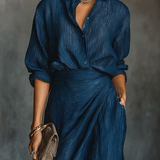 CONJUNTO DE CAMISA Y FALDA LARGA EN ALGODÓN Y LINO - VALERINA MARBELLA