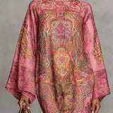 VESTIDO MIDI SUELTO DE MANGA LARGA CON ESTAMPADO