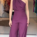 Macacão roxo de um ombro só