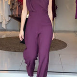 Macacão roxo de um ombro só