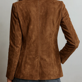 CHAQUETA DE ANTE MARRÓN DE ESTILO VINTAGE
