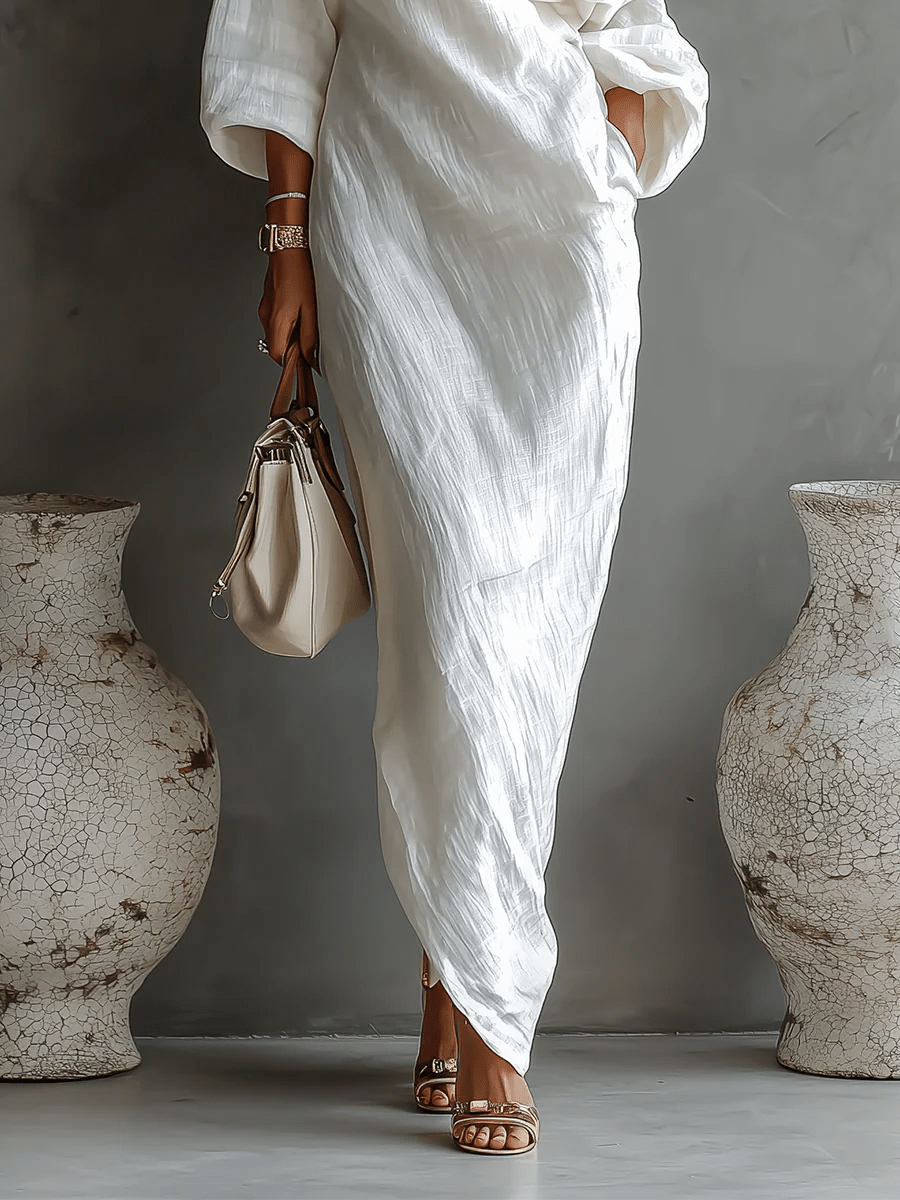 VESTIDO MAXI ELEGANTE DE UN HOMBRO - VALERINA MARBELLA