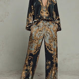 CONJUNTO CASUAL FLORAL BARROCO CON PANTALÓN
