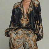 CONJUNTO CASUAL FLORAL BARROCO CON PANTALÓN