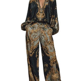 CONJUNTO CASUAL FLORAL BARROCO CON PANTALÓN