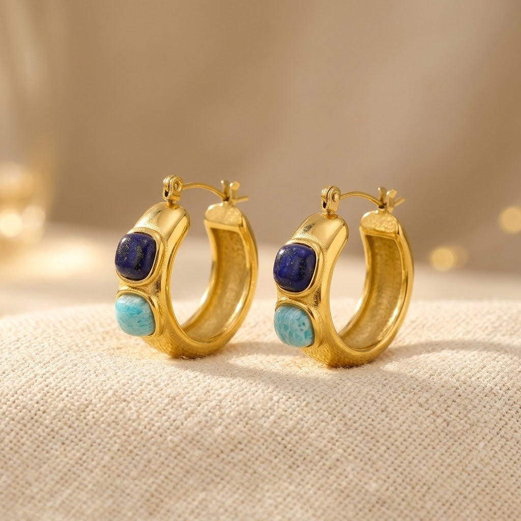 PENDIENTES TURQUESA PIERRE ARO