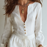 Linen Off-white Jumpsuit Shorts