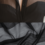 VESTIDO MINI NEGRO AJUSTADO CON PANEL DE MESH - VALERINA MARBELLA